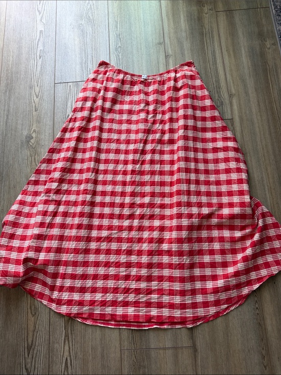 Rat Boi Dresses & Skirts - Red Plaid Maxi Skirt with Elastic Waist